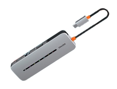 Adaptador ERAZER DC10 10In1 Tipo-C a 3Usb3.0 Rj45 1000Mbps HDMI VGA Pd Aux 3.5Mm Sd/TF para Huawei Mate40/P50 S20