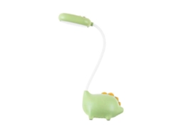 Lámpara de escritorio táctil USB Rebe Flexible Dinosaur, 3 temperaturas de color ajustables, protección ocular para oficina y lectura - Verde
