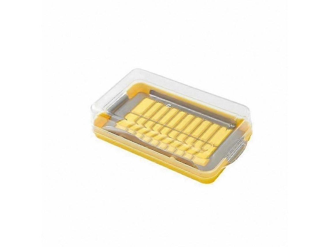 Cortador de mantequilla de acero inoxidable con recipiente de almacenamiento, ideal para refrigerar. Tamaño compacto y práctico. Rosewell