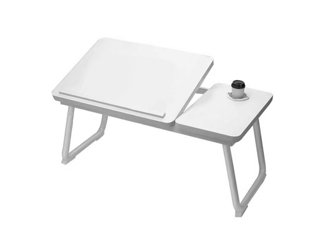 Mesa plegable para cama con soporte para tazas y mesa para portátil