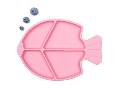 Plato de succión para bebés platos divididos de silicona para niños suministros de alimentación portátiles de primera etapa rosa ZMDECQNA