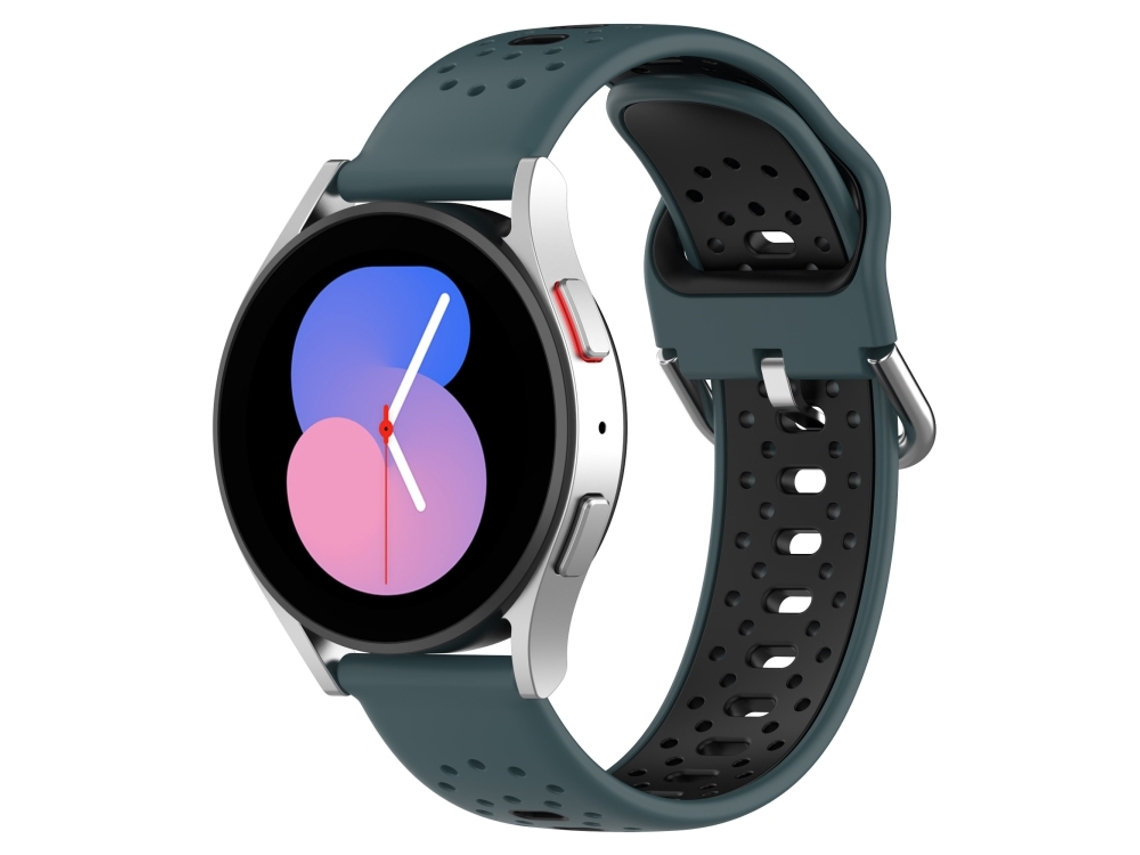 Bracelete Para Samsung Galaxy Watch (42mm) - Silicone Respirável Duas Cores (20mm) - Verde Oliva + Preto