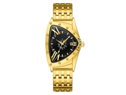Reloj De Cuarzo Para Hombre (dorado Y Negro) Con Esqueleto Plateado