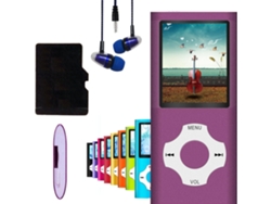 Reproductor MP3 Bluetooth versátil con grabadora de audio de 18 pulgadas y 64 GB de memoria (morado)