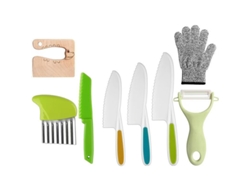 Set de Cubiertos Infantiles, Ideal Para Educación Infantil, Herramienta Segura Para Cortar Verduras. Set De 8 Piezas, Estilo B