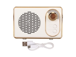Altavoz Retro Bluetooth 5.0 Vintage Mini Recargable Con Aux Usb Blanco