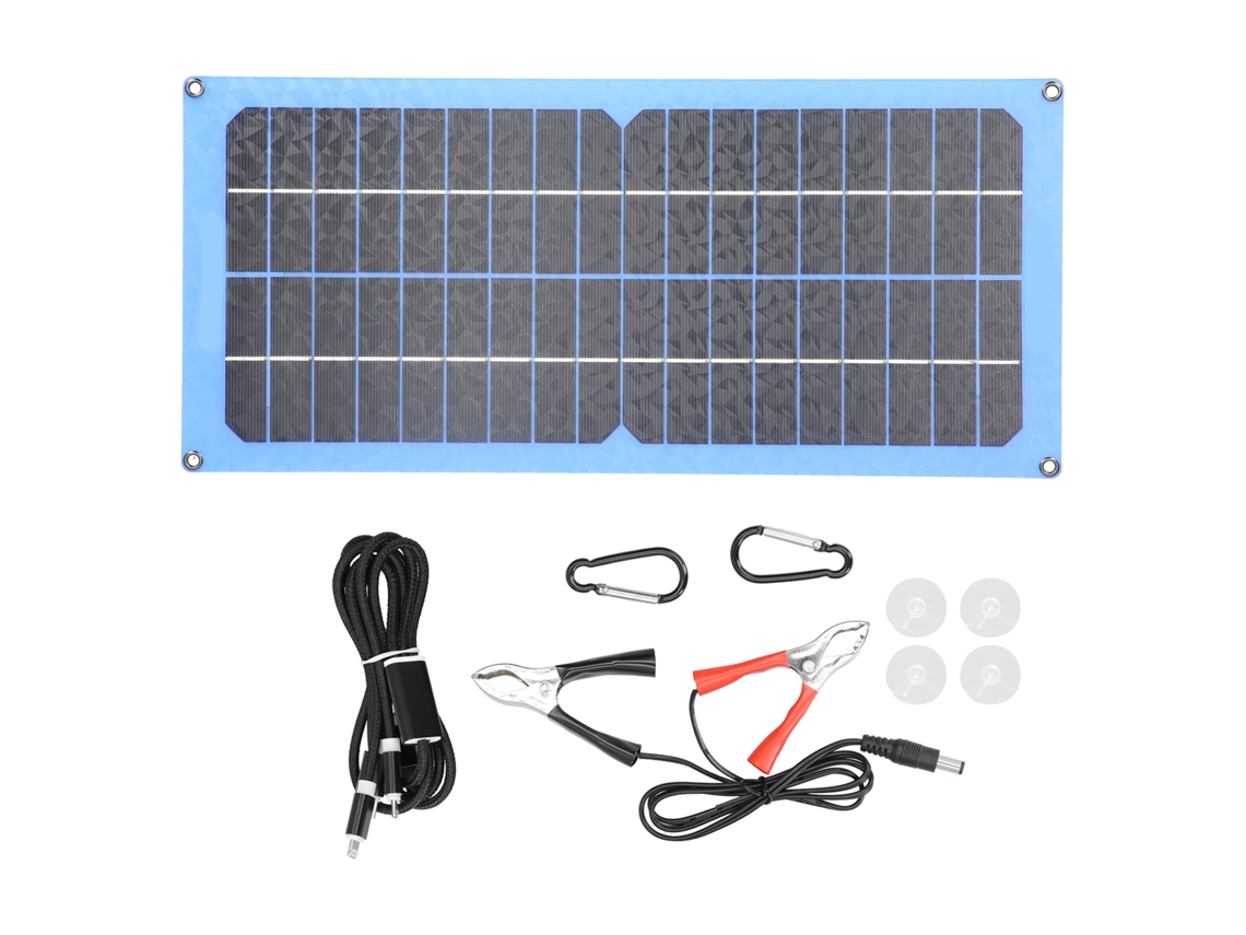 Panel Solar Flexible 15w 18v Kit Cargador Portátil Para Rv Camping Senderismo Módulo Fotovoltaico
