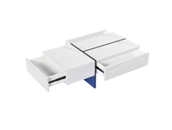 Mesa de centro de mármol blanco 100x50x34,5 cm LED App Ziwei Store