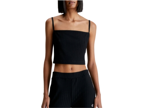 Top CALVIN KLEIN Viscosa Mujer (L - Negro)