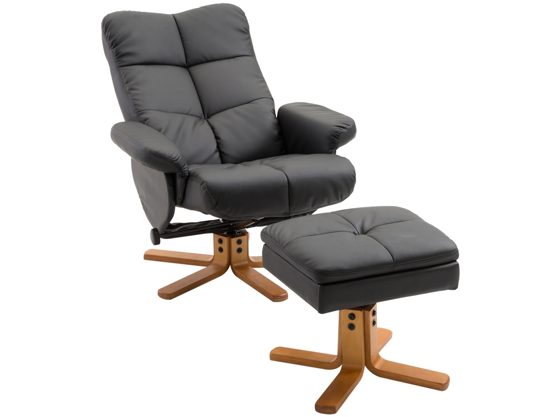 Puf, Reclinable, Almacenamiento, 80x86x99cm, Negro