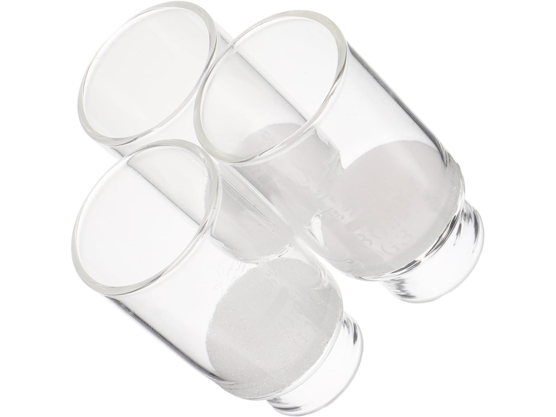 Conjunto De 3 Cadinhos De Vidro Transparente Com Filtros, 30 Ml, Para Laboratório.