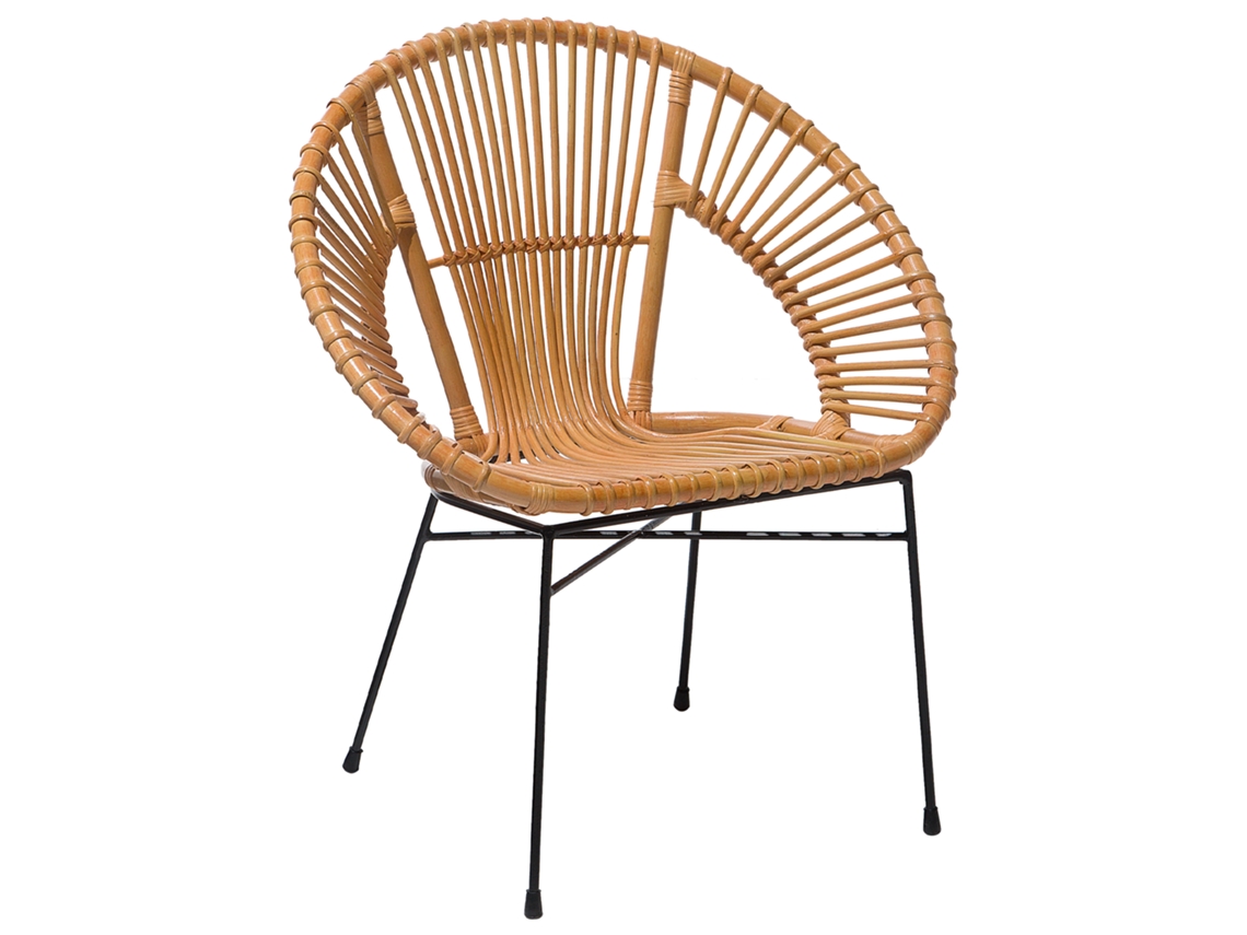 Cadeira em rattan com estilo sofisticado BELIANI Sarita de Rattan/vime Natural 70x48x80