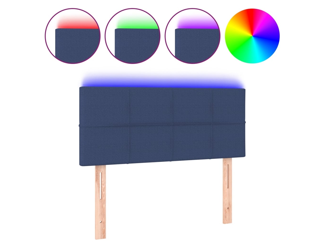 Maison Exclusive - Cabecero Con Led De Tela Azul 80x5x78/88 Cm