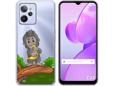 Carcasa para Realme C31 TUMUNDOSMARTPHONE Dibujos Transparente Mono Multicolor