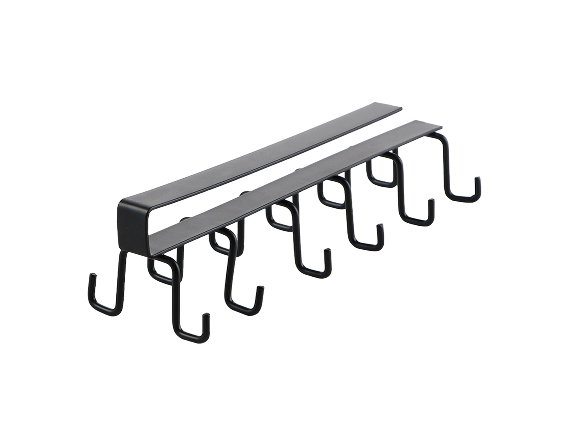 Soporte De Hierro Fundido Para Utensilios De Cocina Con Doble Gancho Para Restaurantes, Instalación Sin Necesidad De Taladrar.