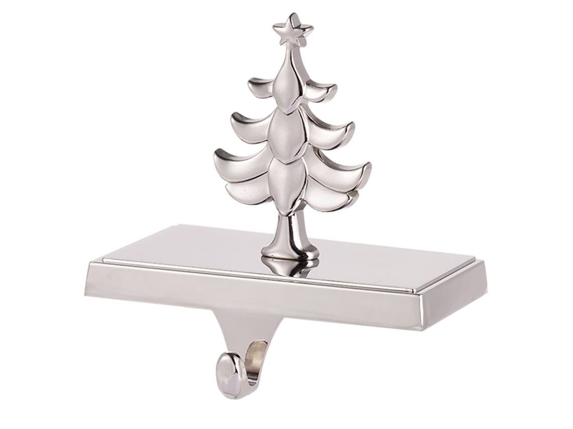 Puede Utilizarse Como Colgador De Calcetines Navideños De Metal Plateado, Colgador De Árbol De Navidad O Decoración De Chimenea, Y Es Adecua