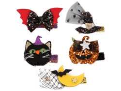 5 pinzas para el pelo de Halloween: sombrero de bruja y calabaza NEVEANCE