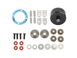 Conjunto De Diferencial Espiral Delantero Y Trasero De Aleación De Aluminio Para Vehículos, Control Remoto, Serie Arrma 1/7 1/8, Negro.
