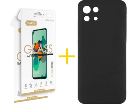 Kit Funda + 2 Protectores de Pantalla Xiaomi Mi 11 5G ACCETEL Liso 10 Negro