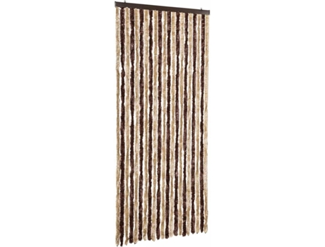 vidaXL Cortina mosquitera beige y marrón claro chenilla 90x220 cm