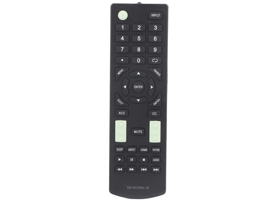 Controle Remoto Para Tv Insignia Lcd Ns-rc4na-18 Substituto De Alta Qualidade Abs Preto 10m