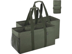 Juego de 2 bolsas de compra plegables y reutilizables, bolsa grande Oxford de 42 L con bolsillo para compras y almacenamiento GOKOCO
