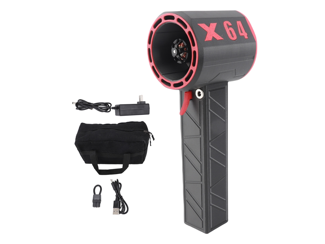 Ventilador turbo potente de 64 mm con conducto de 8000 mAh para coche, exteriores y hogar.