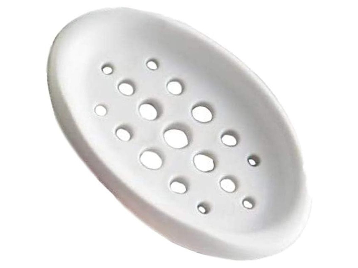 2026-portavasos De Jabón Flexible De Silicona Con Escurridor, 2 Piezas, Para Baño Y Cocina, Blanco