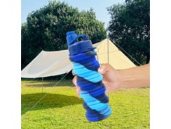 Botella De Agua De Silicona Plegable Y Portátil De 500 Ml Para Ciclismo Al Aire Libre, A Prueba De Fugas.
