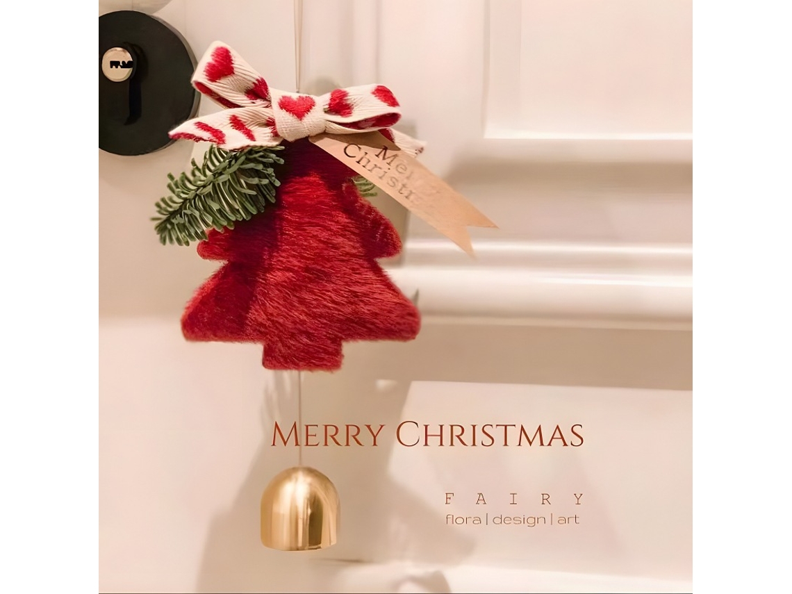 Adornos navideños, campanas para el árbol de Navidad, adornos para puertas, adornos de pared, peluches navideños, estilo 1 Yunzii