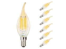 Zmh Bombilla Led 6x Bombilla E14 4w Vintage Bombilla Decorativa Vela C35l Blanco Cálido Antiguo