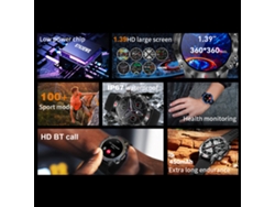Reloj Inteligente Kr10, Monitor De Actividad, Monitor De Salud, Bluetooth Ip67, Soporte Para Llamadas, Pantalla Ips, Compatible Con Android E Ios.
