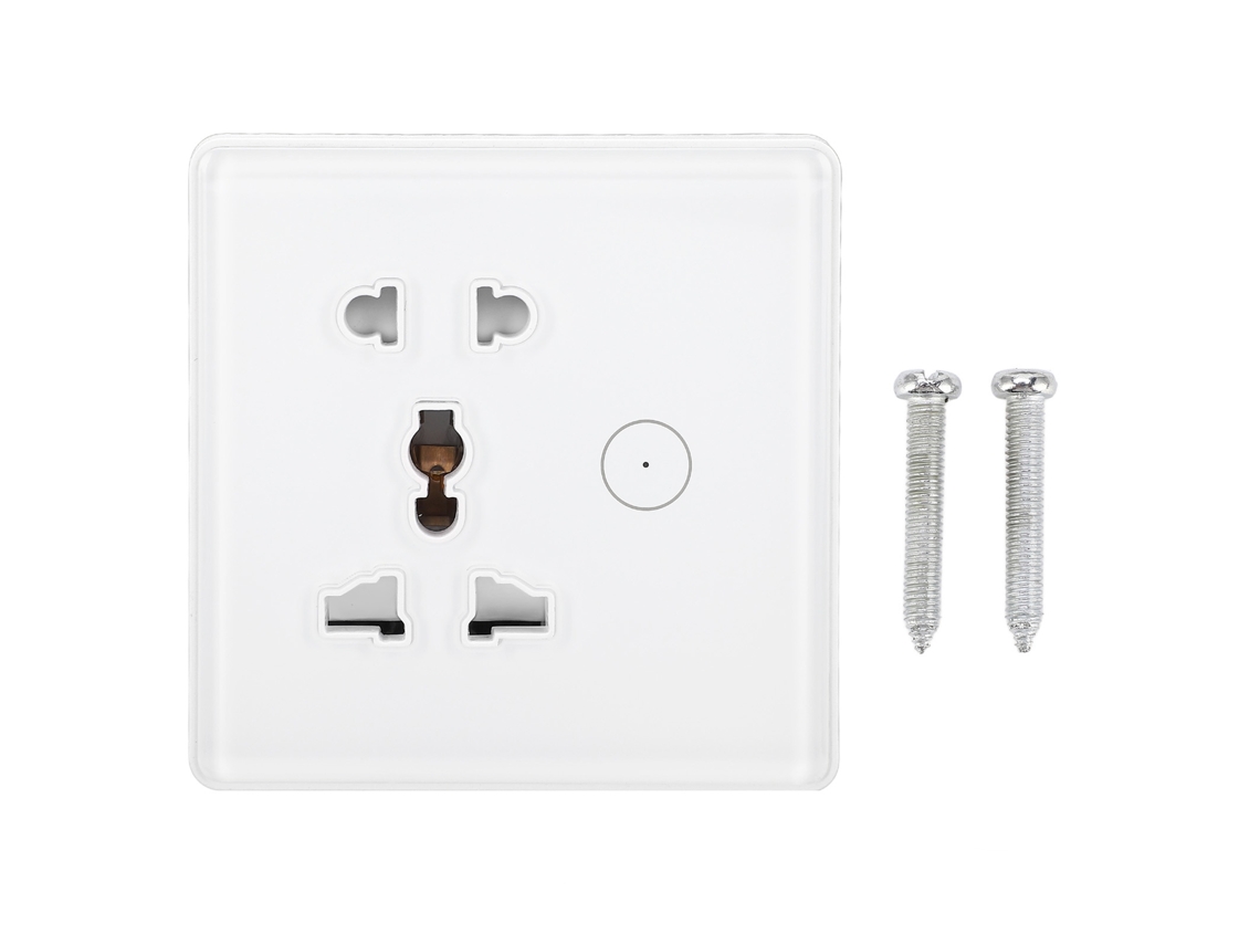 Enchufe Inteligente Con Control Mediante Aplicación Wi-fi, Interruptor Táctil, Función De Temporizador Y Control Por Voz Para Tuya Ac100-240v.
