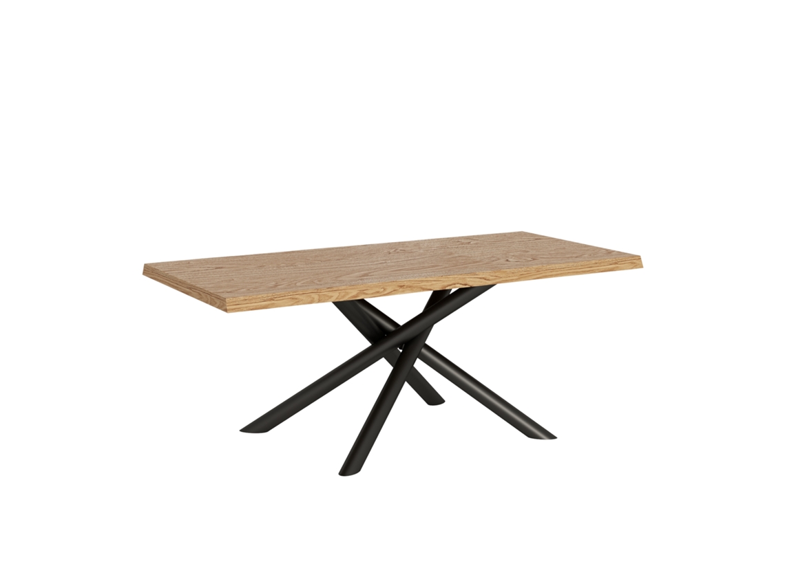 Mesa Extensible 90x200/250 cm Vindral Roble Pelado Patas Antracita Itamoby