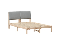 Maison Exclusive - Estructura De Cama Marrón Y Gris Claro 150 X 200 Cm