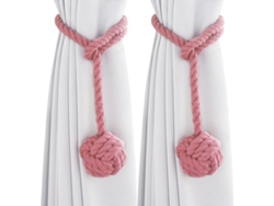 Juego De 2 Alzapaños De Cortina De Algodón Rosa Tejidos A Mano Para La Decoración De Dormitorios Y Oficinas.