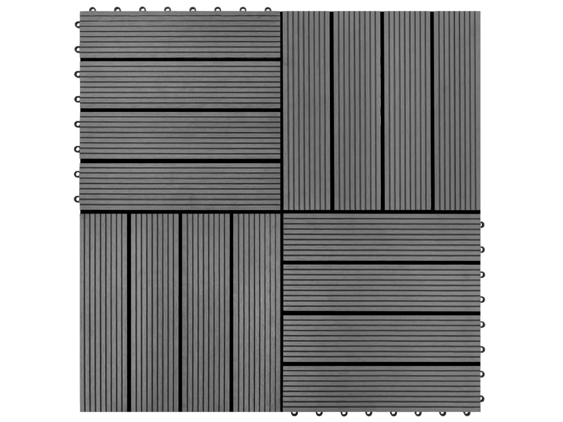 Baldosas De Porche De Wpc 30x30 Cm 2 M² Gris 22 Unidades