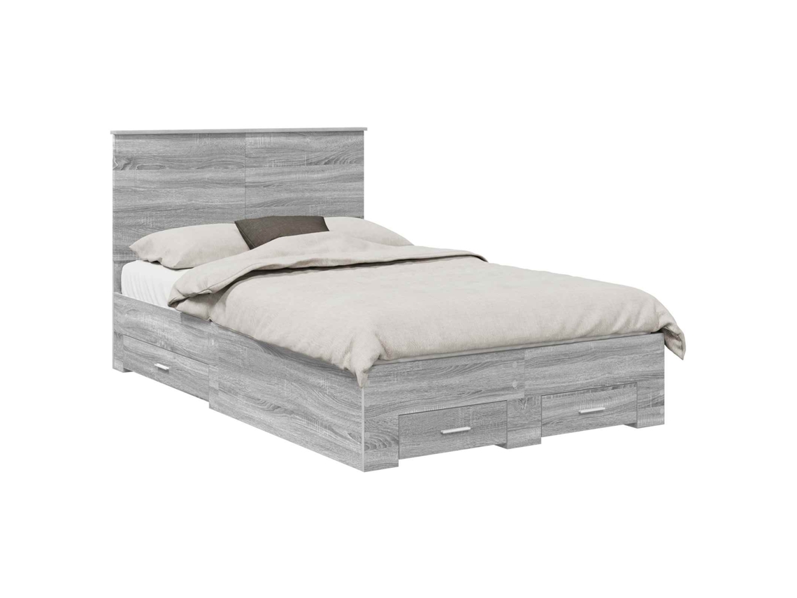Maison Exclusive - Estructura De Cama Con Cabecera Gris Sonoma 135 X 190 Cm