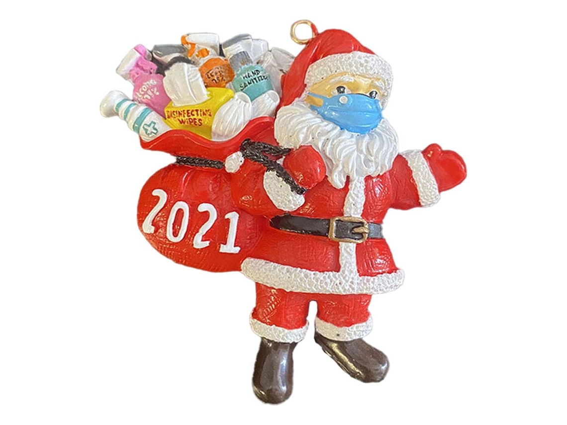 Adornos De Papá Noel, Papá Noel Con Mascarilla, Estilo 1