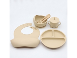 Conjunto De Louça Infantil/para Bebês Yuysan Em Silicone, 6 Peças Amarelo