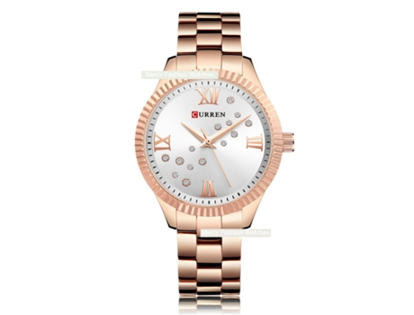 Relojes para mujer, relojes de pulsera analógicos elegantes de acero inoxidable para mujer, relojes resistentes al agua, carcasa rosablanco LUUCOZK