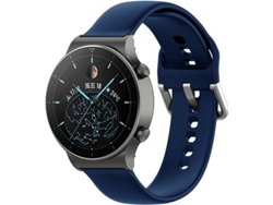 Bracelete Silicone Com Fivela para Samsung Galaxy Watch6 Classic LTE - 47mm - Azul Escuro GIFT4ME