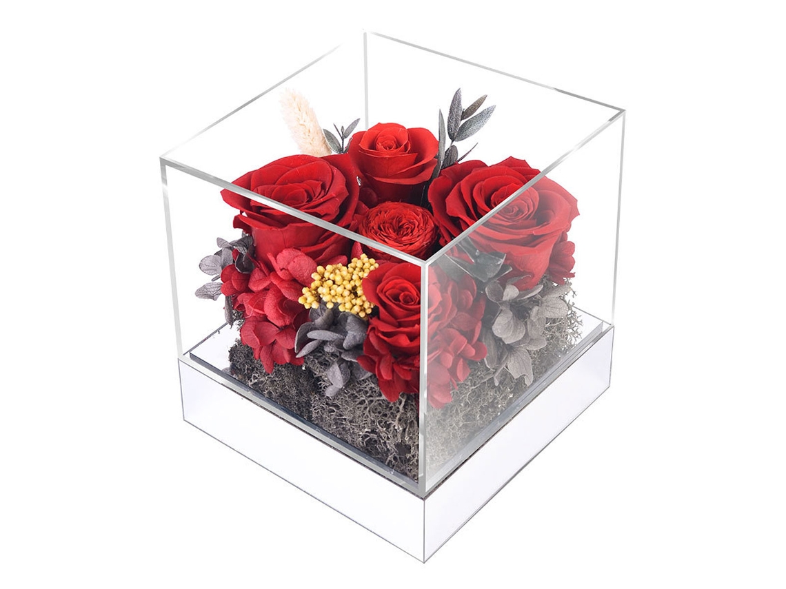 Decoración de flores eternas con rosas secas para regalos de Navidad y cumpleaños para familiares y amigos. JEIIBRZUI