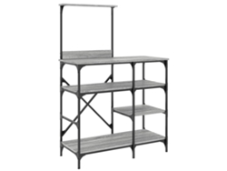 Librería MAISON EXCLUSIVE en derivados de madera y metal gris Sonoma (90x40x132 cm)