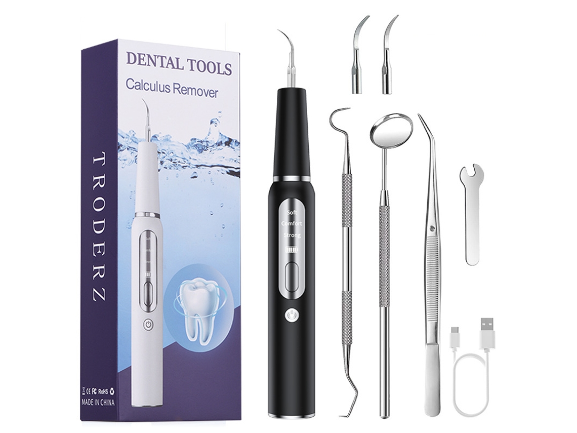 Irrigador Bucal Eléctrico Ultrasónico Portátil Para Eliminar El Cálculo Dental, Color Negro Gertiz