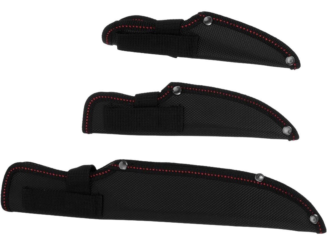 Juego De 3 Protectores De Cuchillas Impermeables De Tela Oxford Con Botón A Presión Y Funda.