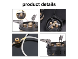 Hornilla de gas portátil plegable para camping, picnic y senderismo, de alta potencia y tamaño compacto. Accesorio de cocina independiente.