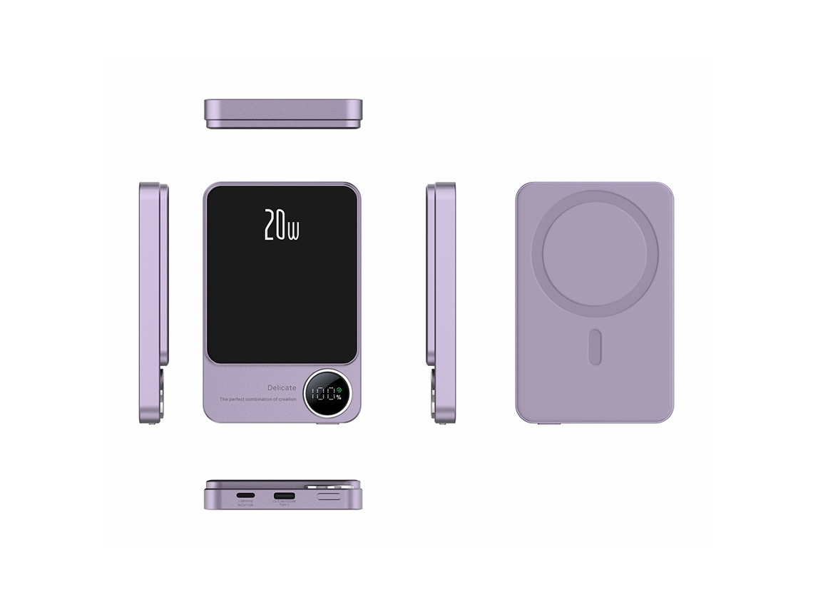 Batería Externa Magnética Inalámbrica Pd20w Carga Rápida 10000mah Ultra Delgada Con Pantalla Led Para Mag-safe