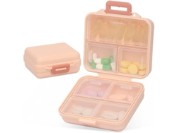 Botiquín Portátil Con 7 Compartimentos Para Viajes, Bolso Y Bolsillo, Color Rosa, Para Vitaminas Y Medicamentos Diarios.
