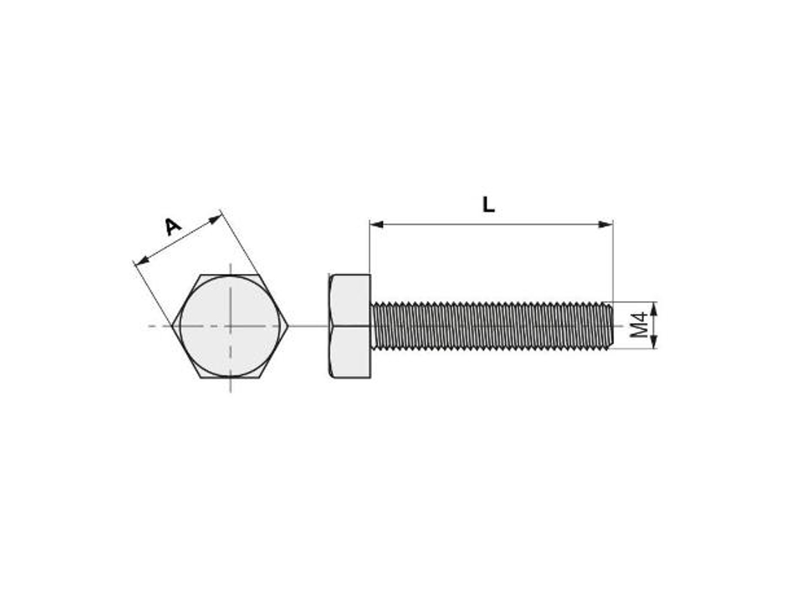 Tornillo cabeza hexagonal din 933  zi largo 35mm metrica m-6